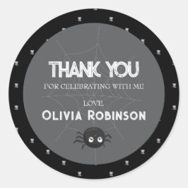 Gotische zwart-wit verjaardag ronde sticker