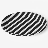 Gotische zwart-witte strepen Verjaardag Papieren Bordje (Gekanteld)