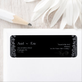 Gotische Zwarte Bachelorette Party Retouradres Etiket