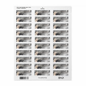 Gotische Zwarte Bloem Pioen Retouradres Etiket (Full Sheet)