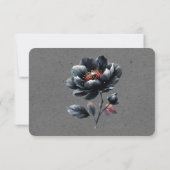 Gotische zwarte bloemen bruiloft bedankkaart (Achterkant)