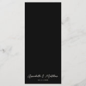 Gotische zwarte bloemen bruiloft menu (Achterkant)