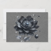 Gotische zwarte bloemen en schedel repetitie diner kaart (Achterkant)