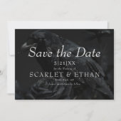 Gotische Zwarte Bloemen Raven & Roos Wedding Save The Date (Voorkant)