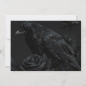 Gotische Zwarte Bloemen Raven & Roos Wedding Save The Date (Achterkant)