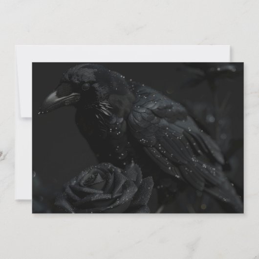 Gotische Zwarte Bloemen Raven & Roos Wedding Save The Date (Achterkant)