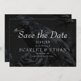Gotische Zwarte Bloemen Raven & Roos Wedding Save The Date