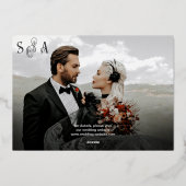 Gotische zwarte bruiloft skelet handen tot de dood folie uitnodiging (Achterkant)