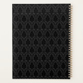Gotische Zwarte Damast Roze Bruiloft Planner (Achterkant)