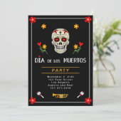 Gotische Zwarte Dia de los Muertos Suiker Skull Bl Kaart (Staand voorkant)