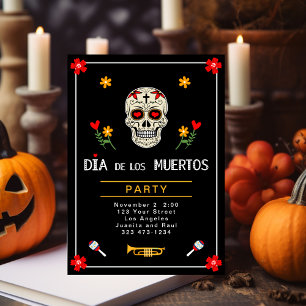 Gotische Zwarte Dia de los Muertos Suiker Skull Bl Kaart