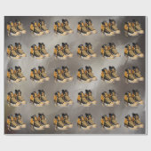 Gotische zwarte en gouden toppen cadeaupapier (Vlak)