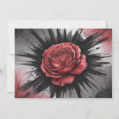 Gotische zwarte en rode rozen proefavondmaal kaart (Achterkant)