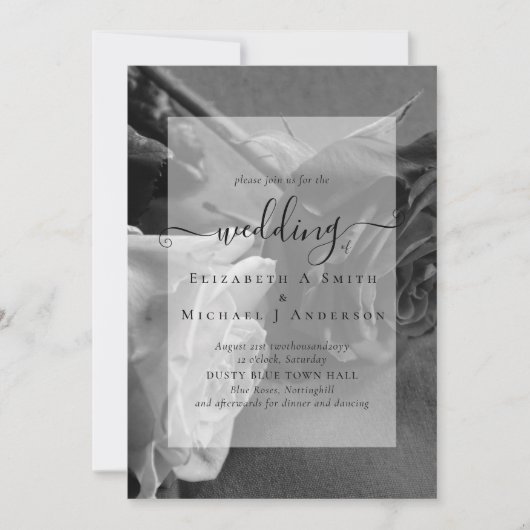 Gotische Zwarte en Witte Rozen Gotische Trouw Uitn (Voorkant)