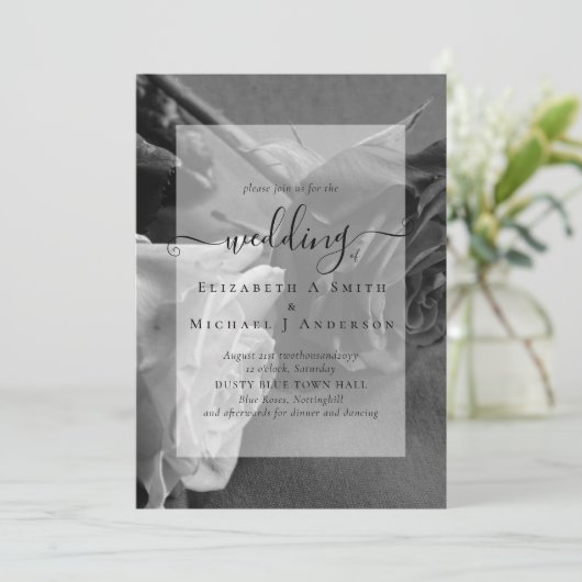 Gotische Zwarte en Witte Rozen Gotische Trouw Uitn (Staand voorkant)