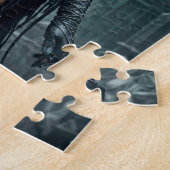 Gotische Zwarte Engel in Oude Hal Legpuzzel (Zijkant)