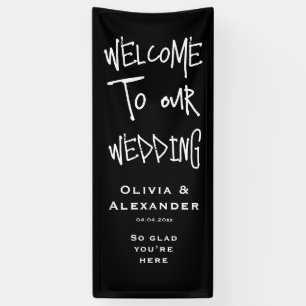 Gotische zwarte Halloween-huwelijks welkom bord, l Spandoek