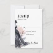 Gotische zwarte jurk bruiloft Response Kaart (Voorkant)