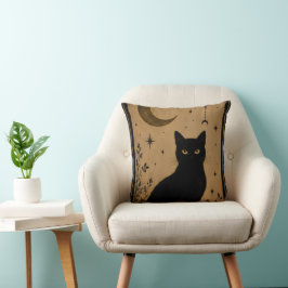 Gotische Zwarte Kat Botanische Kussen | Vintage De