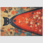 Gotische Zwarte Kat Decoupage Tissuepapier (Voorkant)
