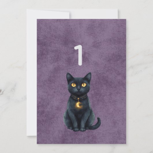 Gotische Zwarte Kat Huwelijk Tafel Nummer (Voorkant)