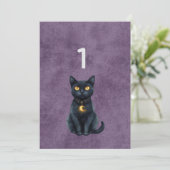 Gotische Zwarte Kat Huwelijk Tafel Nummer (Staand voorkant)