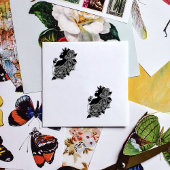 Gotische Zwarte Kat Rode Rozen Paars Rubberstempel