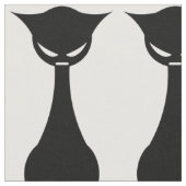 Gotische zwarte kat silhouet print stof (Close Up)