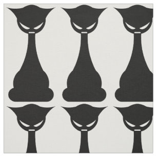 Gotische zwarte kat silhouet print stof