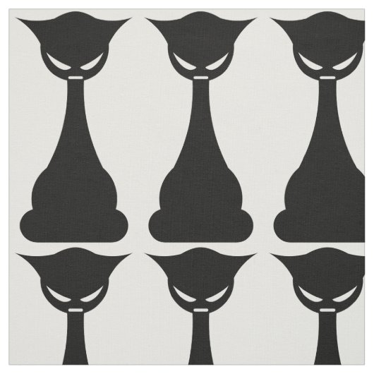 Gotische zwarte kat silhouet print stof (Swatch)