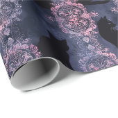 Gotische zwarte katten patten cadeaupapier (Rol Hoek)