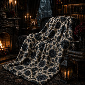 Gotische zwarte klimroos ontwerp fleece deken