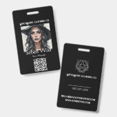 Gotische Zwarte Pentagram Personeelsbadge Badge (Voor- en achterkant)