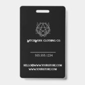 Gotische Zwarte Pentagram Personeelsbadge Badge (Achterkant)