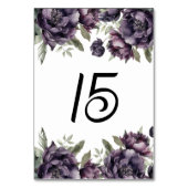 Gotische Zwarte Pioenrozen Bloemen Bruiloft Kaart (Achterkant)