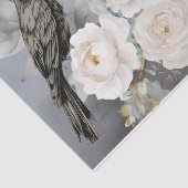 Gotische Zwarte Raaf Witte Bloemen Tissuepapier (Detail)
