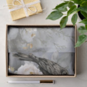 Gotische Zwarte Raaf Witte Bloemen Tissuepapier (Geschenk)