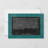 Gotische Zwarte Raaf & Zwarte Rozen Turquoise Deta Bedankkaart (Achterkant)