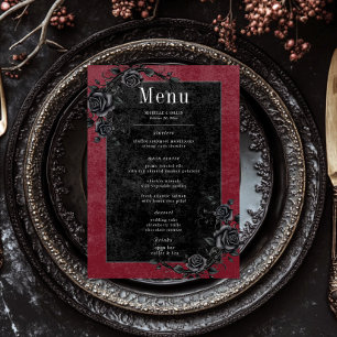 Gotische Zwarte Raaf & Zwarte Rozen Wijn Trouwdag Menu