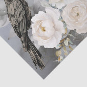 Gotische Zwarte Raven & Witte Bloemen Tissuepapier (Detail)