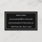 Gotische Zwarte Roos Bloemenillustratie Visitekaartje (Achterkant)