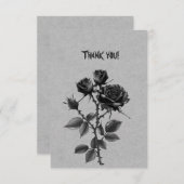 Gotische Zwarte Roos Op Staalgrijs Dank Je Bedankkaart (Voorkant / Achterkant)