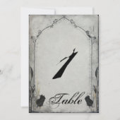 Gotische Zwarte Roos Traliewerk Huwelijk Tafel Num Kaart (Voorkant)