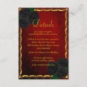 Gotische Zwarte Rozen Bloed Rood Trouwdetails Informatiekaartje (Voorkant)