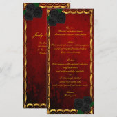 Gotische Zwarte Rozen Bloed Rood Trouwmenu Menu (Voorkant / Achterkant)