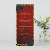 Gotische Zwarte Rozen Bloed Rood Trouwmenu Menu (Staand voorkant)