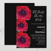 Gotische zwarte Rozen Bloemen Waterverf bruiloft Kaart (Voorkant / Achterkant)