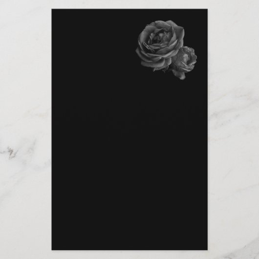 Gotische Zwarte Rozen Briefpapier (Voorkant)