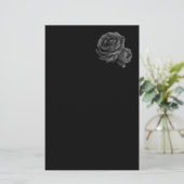 Gotische Zwarte Rozen Briefpapier (Staand voorkant)