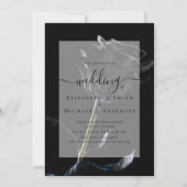 Gotische Zwarte Rozen Gotisch Huwelijksuitnodiging (Voorkant)